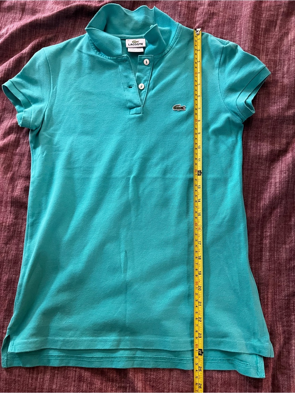Lacoste Teal Pique Polo Shirt - Picture 3 of 7